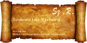 Szoboszlay Richárd névjegykártya