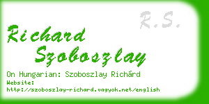 richard szoboszlay business card