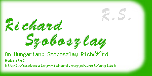 richard szoboszlay business card